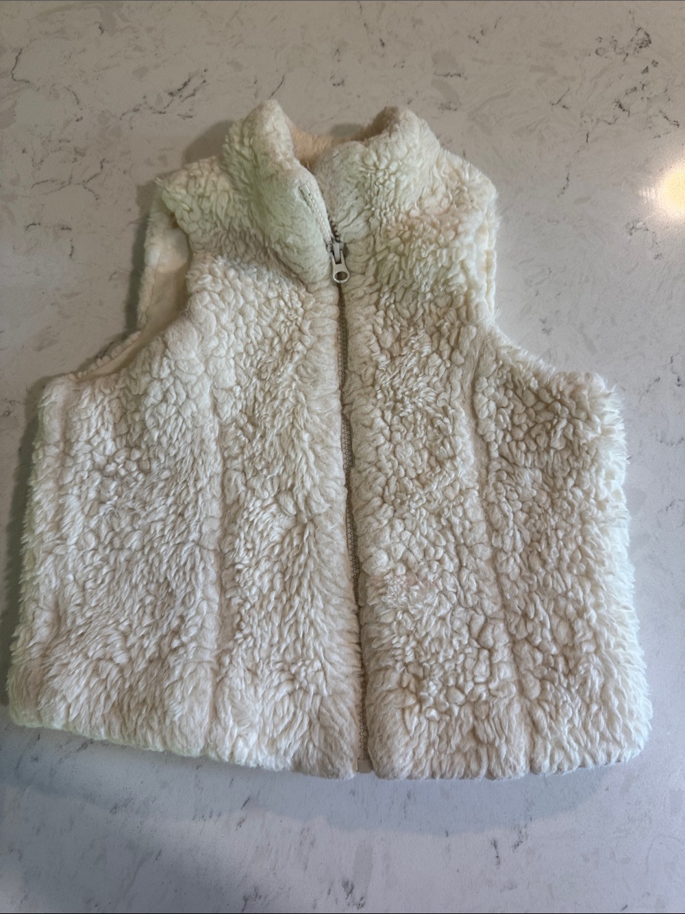 Me Jane Cream Sherpa Vest for Kids - Zip Front